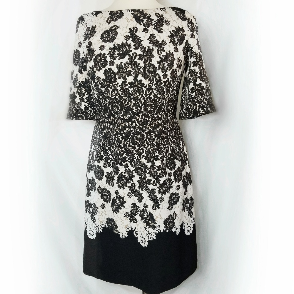 ❤️{3/$25} Adrianna Papell Black & White Print Dress